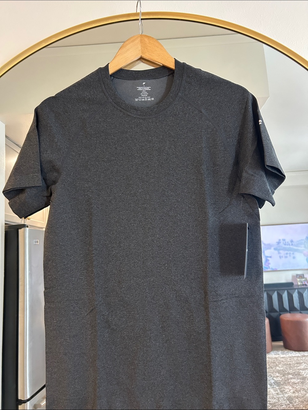 Fabletics Men's Short-Sleeve Crew Tee - Charcoal